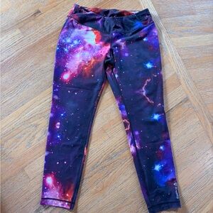 Reebok Cosmic Print Leggings - Black and Purple